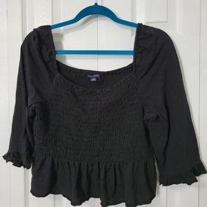Black peasant blouse